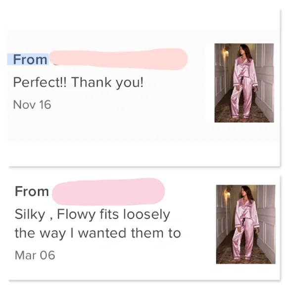 Satin Pink Stripes Women's Pajamas Set - Picture 11 of 12